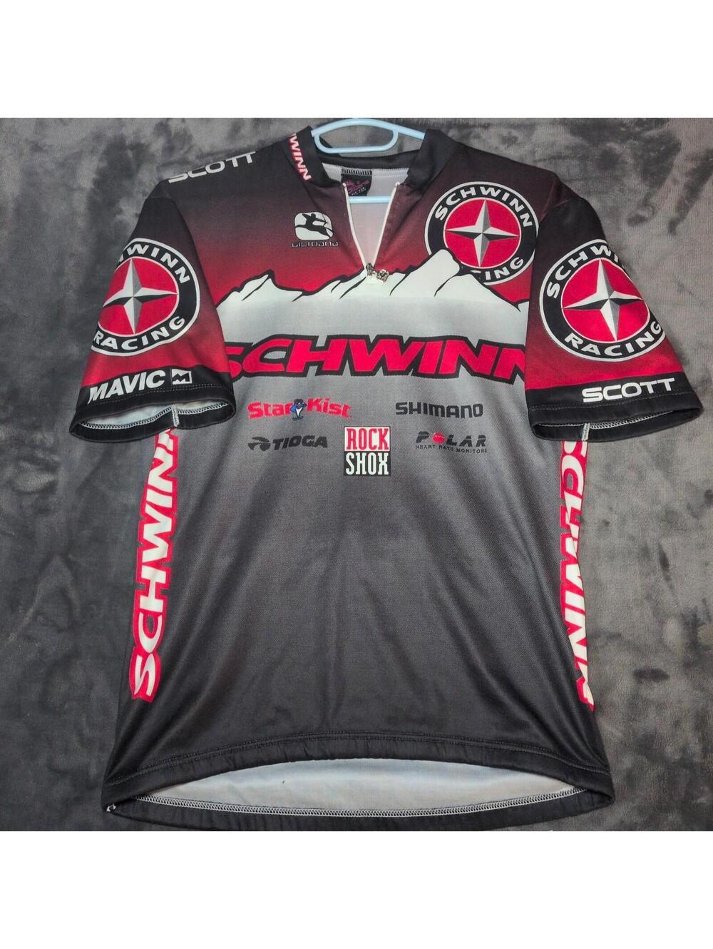Vintage Schwinn Racing Cycling Jersey Giordana Mens M 3-48 Red Made In Italy